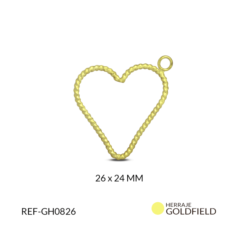 Herraje Goldfilled para arete corazon entorchado 26*24 / x par / Ref-gh0826