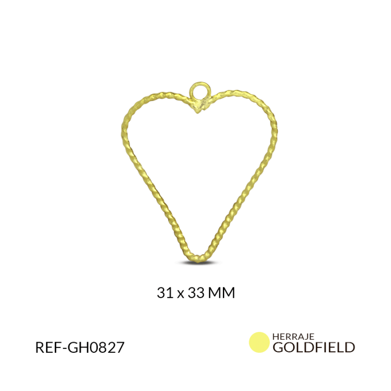 Herraje Goldfilled para arete corazon entorchado 33*31 / paquete x par / Ref-GH0827