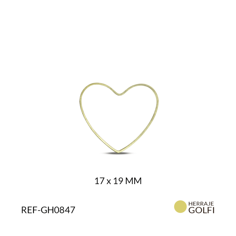 Herraje Goldfilled para arete corazon 17x19mm / paquete x 6 unidades / Ref-GH0847 / Ref-GH0847
