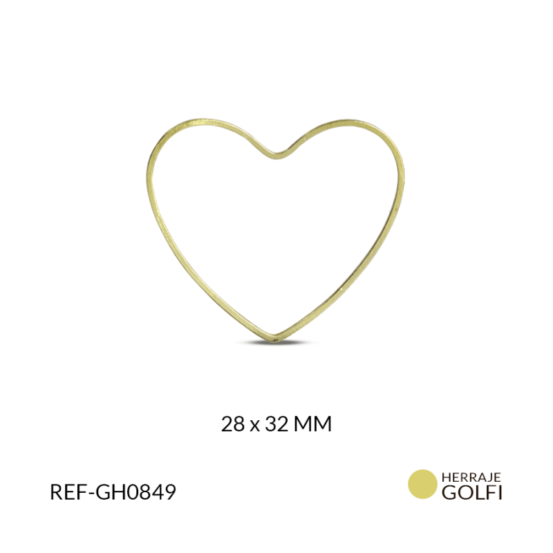 Herraje Goldfilled para arete corazón 28x32mm / x par / Ref-GH0849 / Ref-GH0849