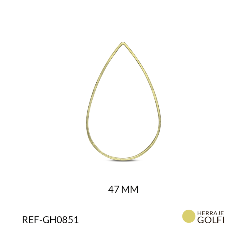 Herraje Goldfilled para arete gota 47 mm color dorado / x par / Ref-GH0851