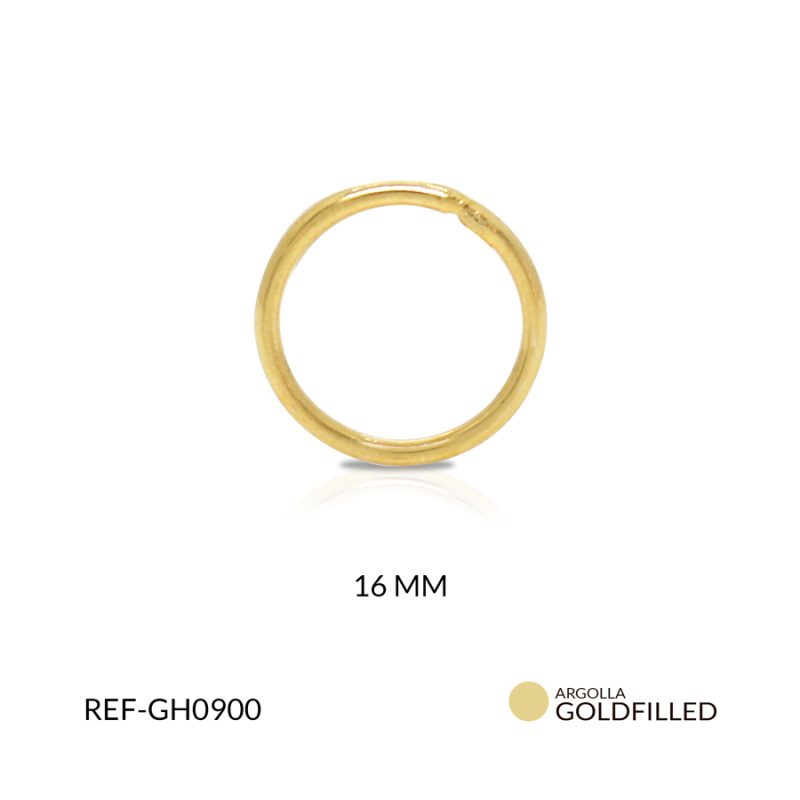 Herrje goldfilled para arete redondo pequeño 16 mm color dorado / x par / GH0900