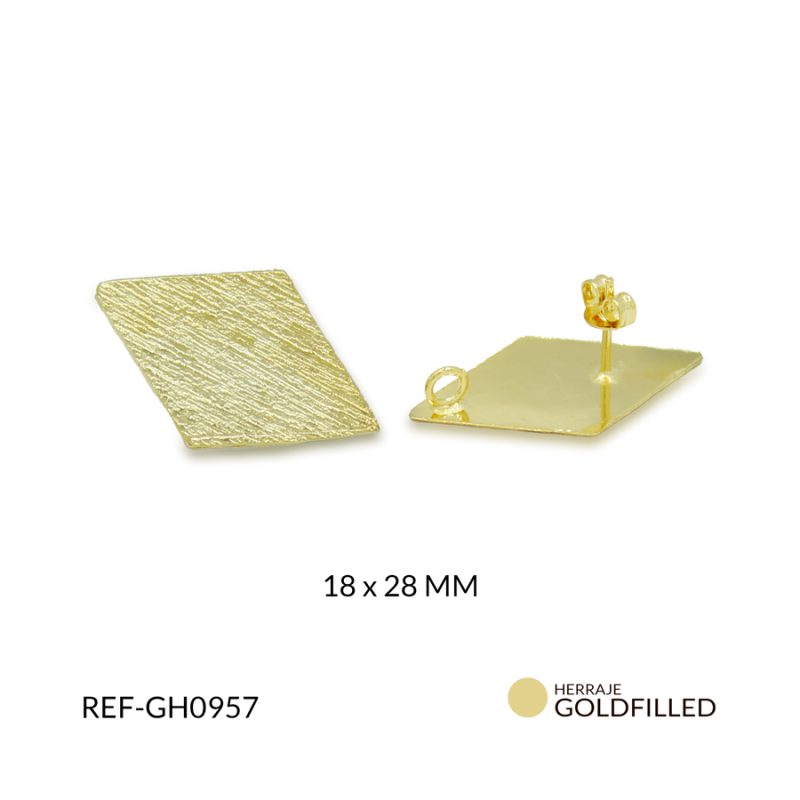 Herraje goldfilled rombo 18x28mm / x par / Ref-GH0957 