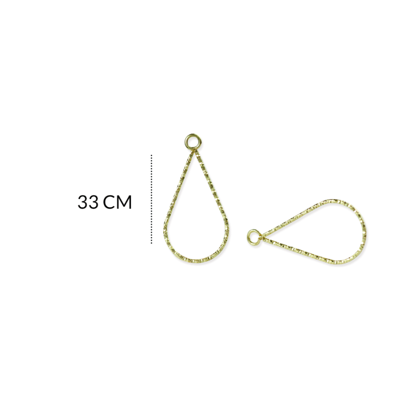 Herraje goldfilled para arete gota 3.3cm / x par / Ref-GH0814 / Ref-GH0814
