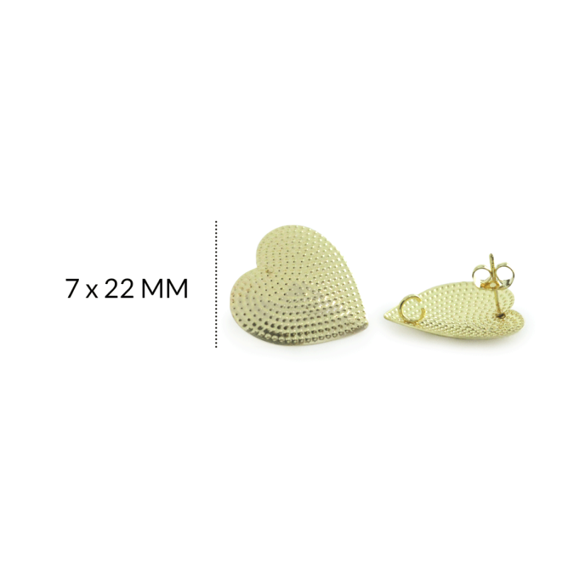 Herraje goldfilled para arete corazón / x par / Ref-GH6028  / Ref-GH0812
