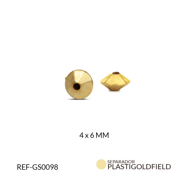 Separador Plastigoldfied platillo 4X6 MM / paquete x 2 gramos / 36 UND APROX / REF-GS0098