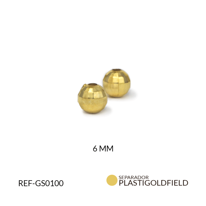 SEPARADOR PLASTI GOLDFIELD BOLA MUNDO 6MM / paquete x 2 gramos / 16 UND APROX / REF-GS0100