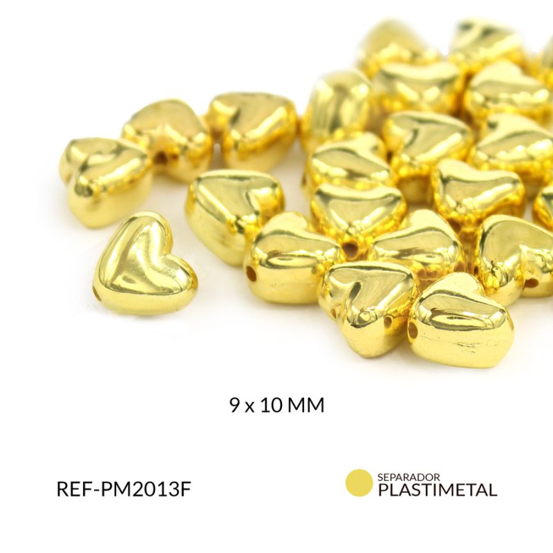 Separador plastimetal corazon dorado 9 x 10 mm / paquete x 10 gramos / Ref-PM2013F