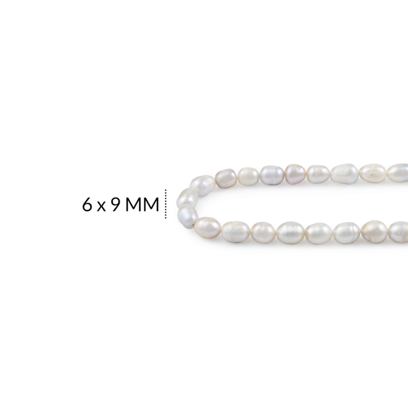 Perla de rio 6x9mm / sarta x 33cm aprox / Ref-PR003 / Ref-PR003
