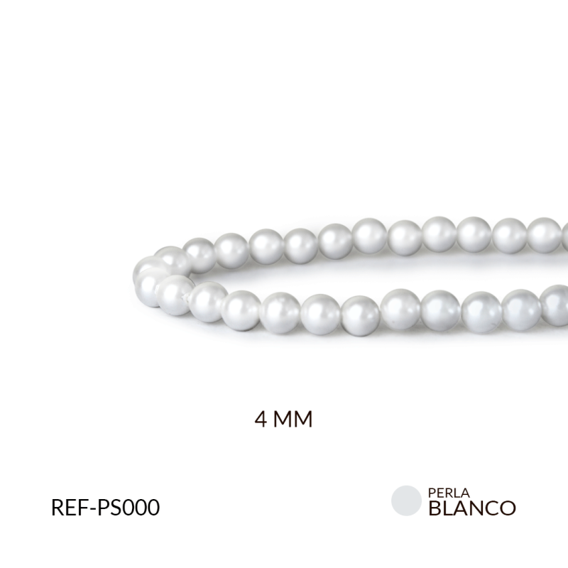 Perla Shell Blanca 4 mm / x sarta / ref-PS000 / REF-PS000