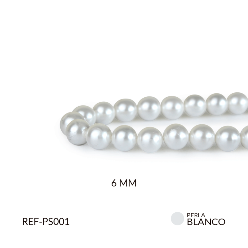 Perla shell 6 mm color blanco / x sarta / Ref-PS001 / Ref-PS001