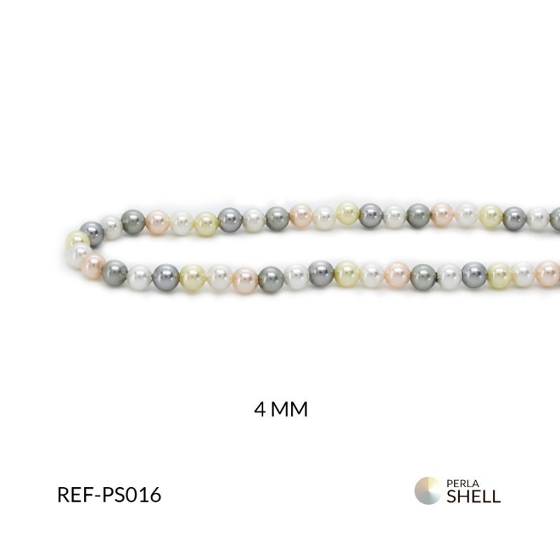Perla Shell mixta 4 mm / x sarta / Ref-PS016