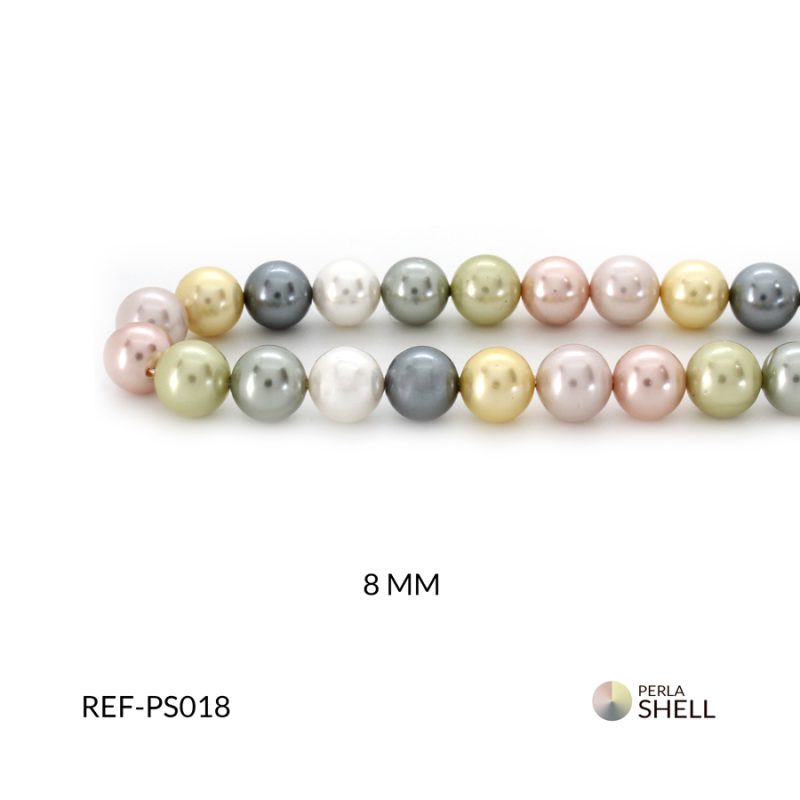 Perla shell mixta 8 mm / x sarta / Ref-PS018