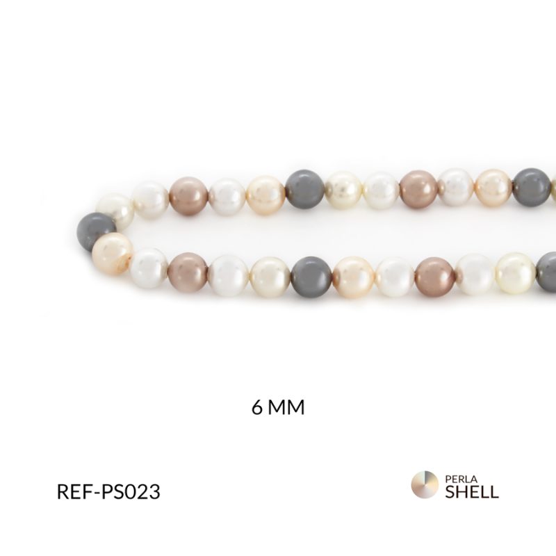Perla shell mixta 6 mm / x sarta / Ref-PS023