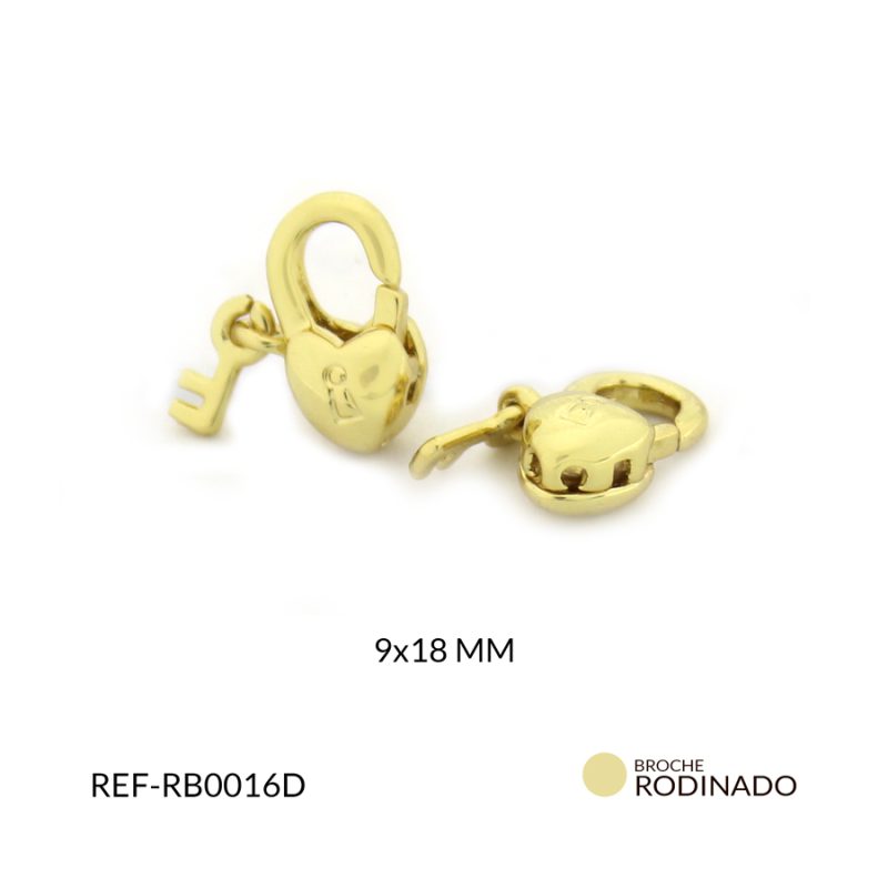 Broche rodinado dorado picoloro 9 x 18 mm / x und / Ref-RB0016D