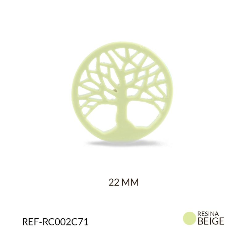 Centro pulsera resina arbol de la vida marfil 22mm / x unidad / Ref-RC002C71 / Ref-RC002C71