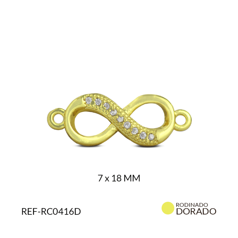 Centro pulsera rodinado infinito 7x18mm/ x unidad / Ref-rc0416d / Ref-rc0416d