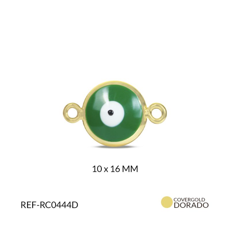 CENTRO PULSERA COVERGOLD OJO TURCO VERDE 10x16 MM / x  UND / Ref-RC0444D