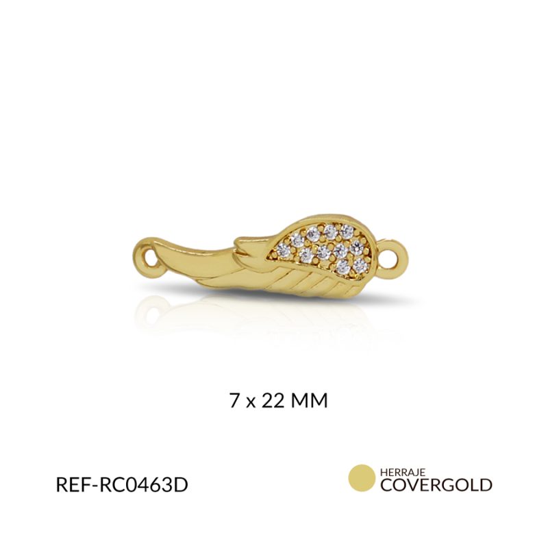 CENTRO PULSERA RODINADO ALA CIRCON PLATEADO 7x22 MM / x UND / Ref-RC0463D