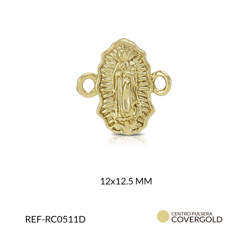 Centro pulsera covergold virgen Guadalupe 12 x 12.5 mm / x unidad / Ref-RC0511D