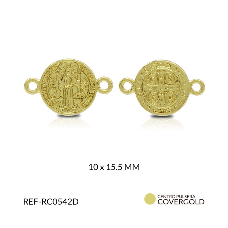 Centro pulsera dorados covergold San benito 10 x 15.5 mm / x unidad / Ref-RC0542D / Ref-RC0542D