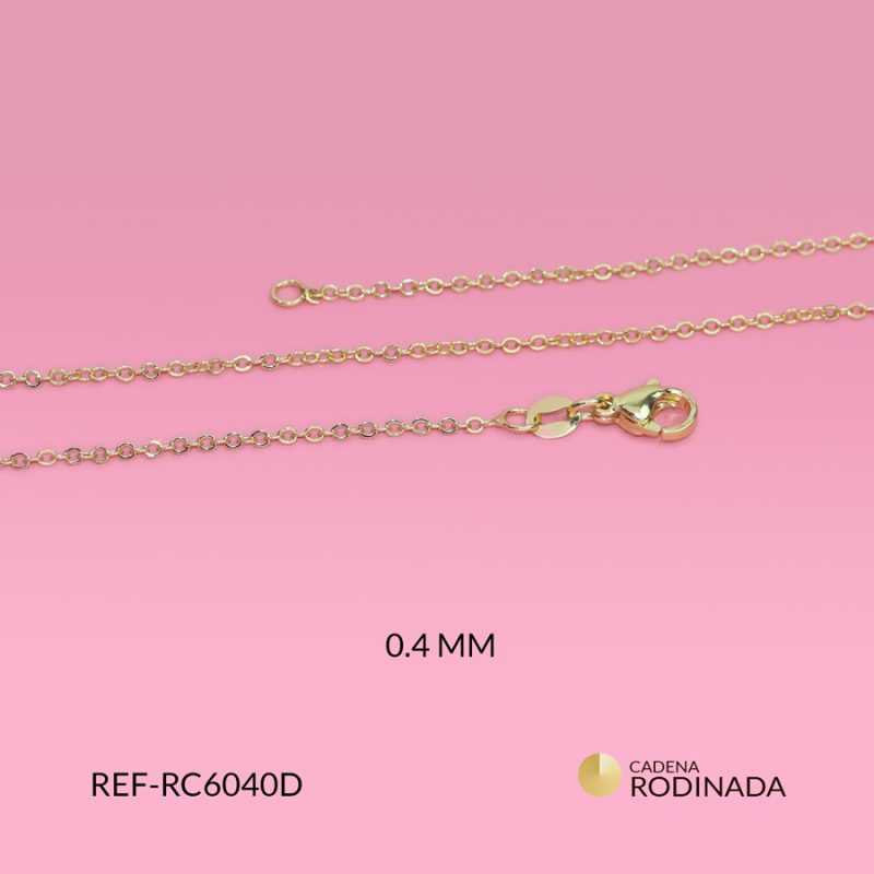 Cadena covergold punto diamante dorada 0.4mm / x unidad / Ref-RC6040D / Ref-RC6040D