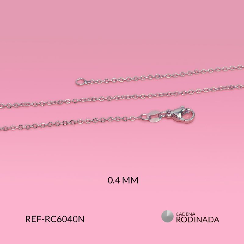 Cadena covergold punto diamante plateada 0.4mm / x unidad / Ref-RC6040N / Ref-RC6040N