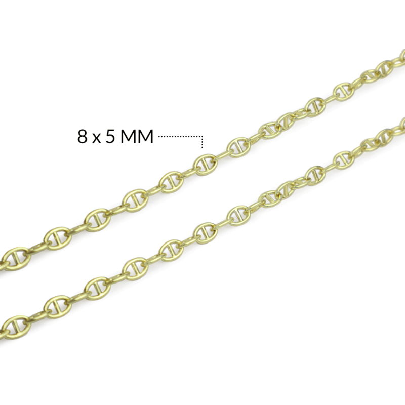 Cadena rodinada eslabon guchi 5 x 8 mm / x 50 centimetros / REF-RC6042D
