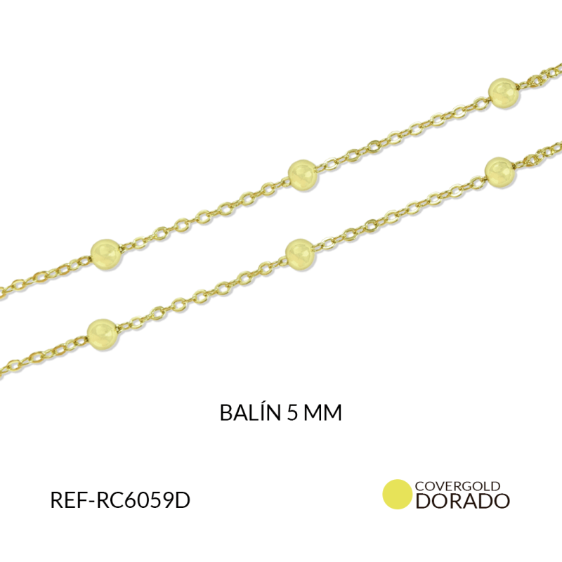 CADENA COVERGOLD PUNTO DIAMANTE+BALIN 5MM/ x 50cm / REF-RC6059D