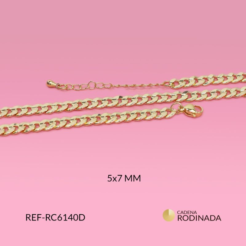 Cadena rodinada cubana 5x7mm / x unidad / Ref-RC6140D / Ref-RC6140D