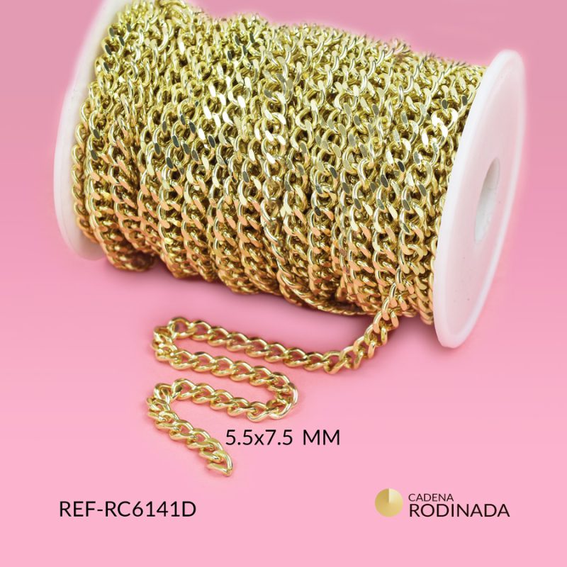 Cadena covergold eslabón cartier 5.5x7.5mm / x 50 centímetros / Ref-RC6141D / Ref-RC6141D