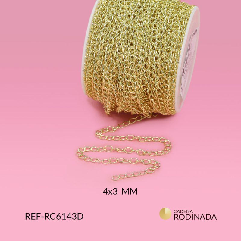 Cadena covergold escalera 4x3mm / x metro / Ref-RC6143D / Ref-RC6143D
