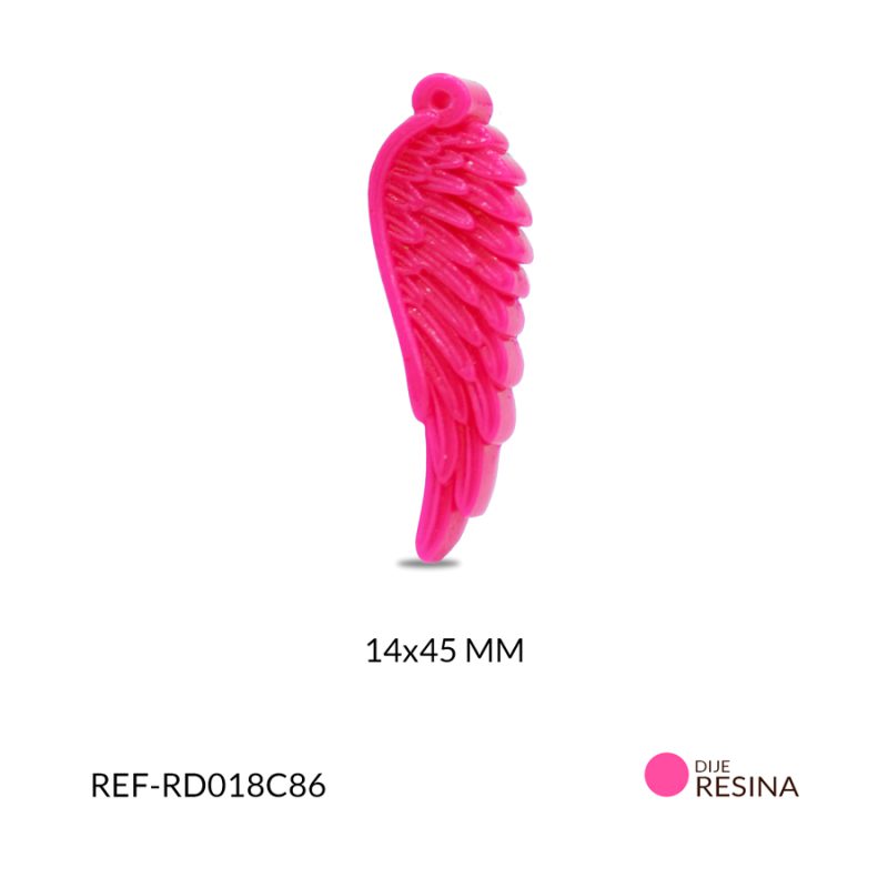 Dije resina ala ángel fucsia 14x45mm / x unidad / Ref-RD018C86 / Ref-RD018C86