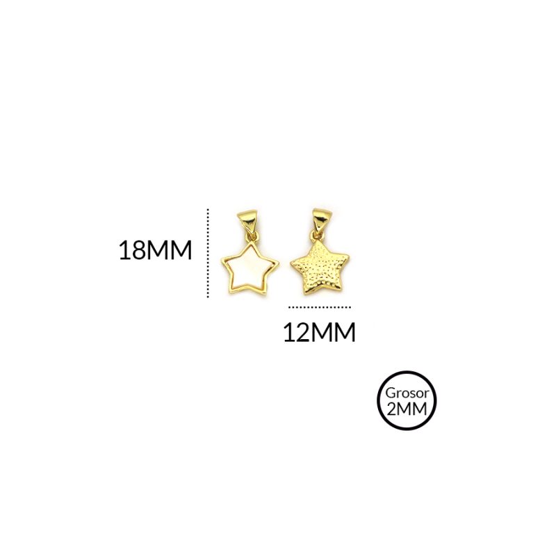 Dije covergold estrella nacar 18x12mm / x unidad / REF-RD0291D