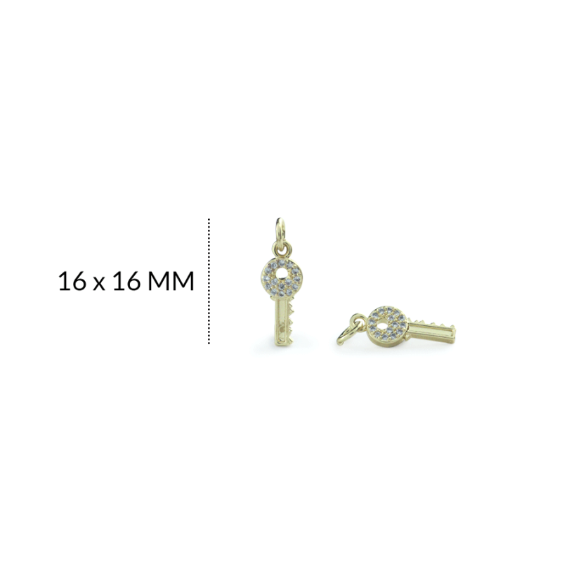 Dije covergold llave circon plateado / x unidad / REF-RD0403D