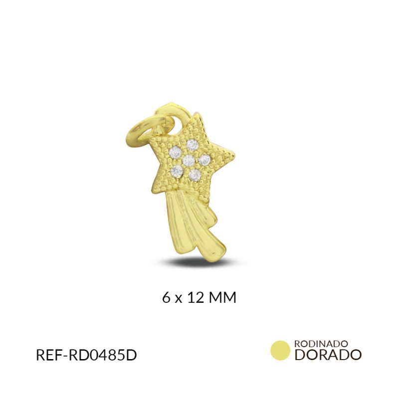DIJE RODINADO ESTRELLA FUGAZ 6X12MM / x UND / Ref-RD0485D