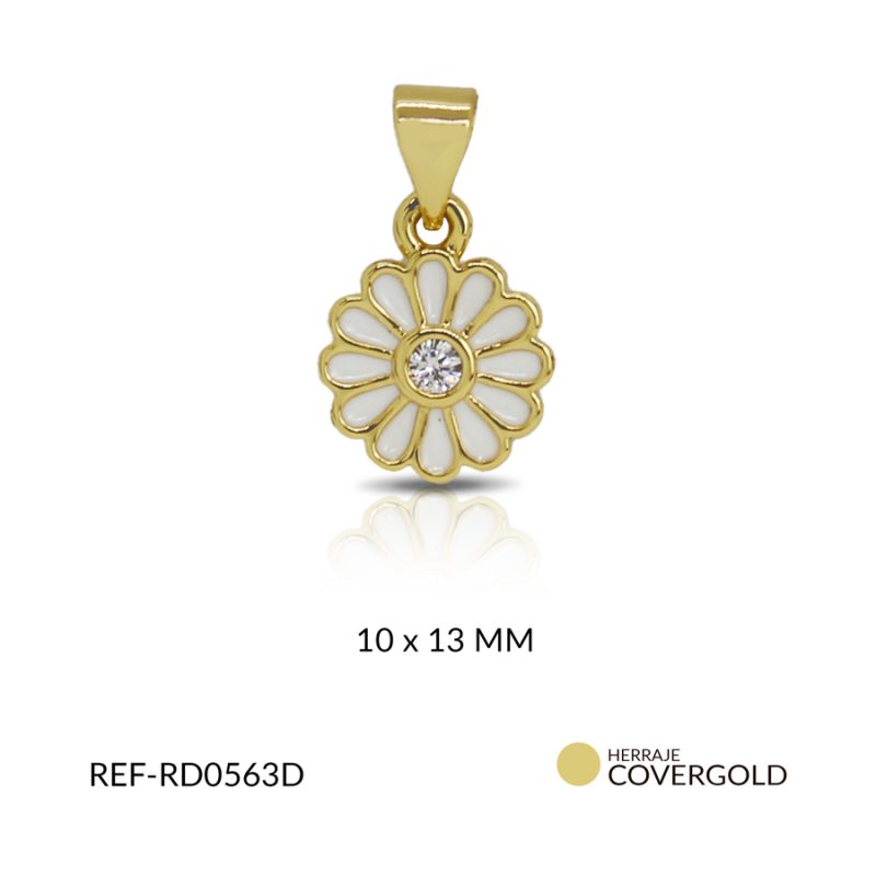 Dije covergold margarita resina blanca 10x13MM / x UND / Ref-RD0563D