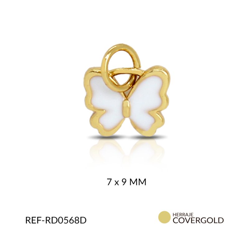 Dije covergold mariposa blanca 7x9 MM / x UND / Ref-RD0568D