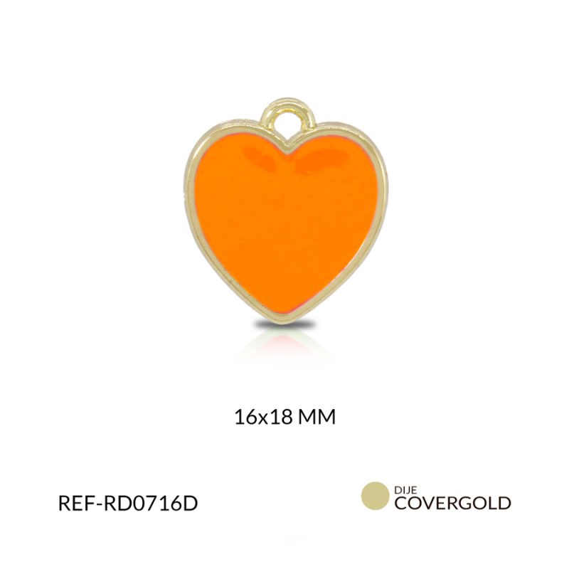 Dije covergold corazon naranja 16 x 18 mm / x und / Ref-RD0716D