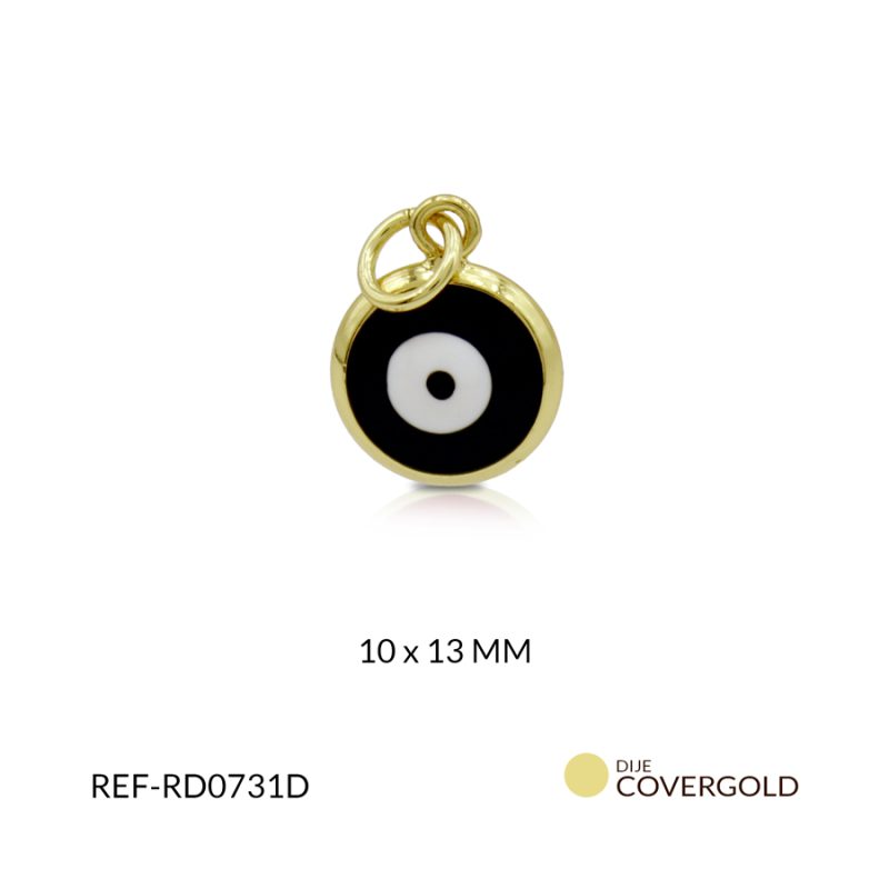 Dije covergold dorado ojo turco negro 10 x 13 mm / x und / Ref-RD0731D