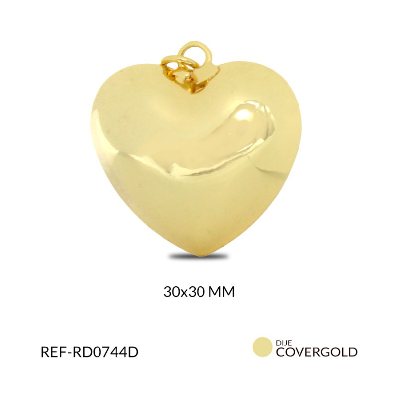 Dije covergold corazon grande 30 x 30 mm / x unidad / Ref-RD0744D