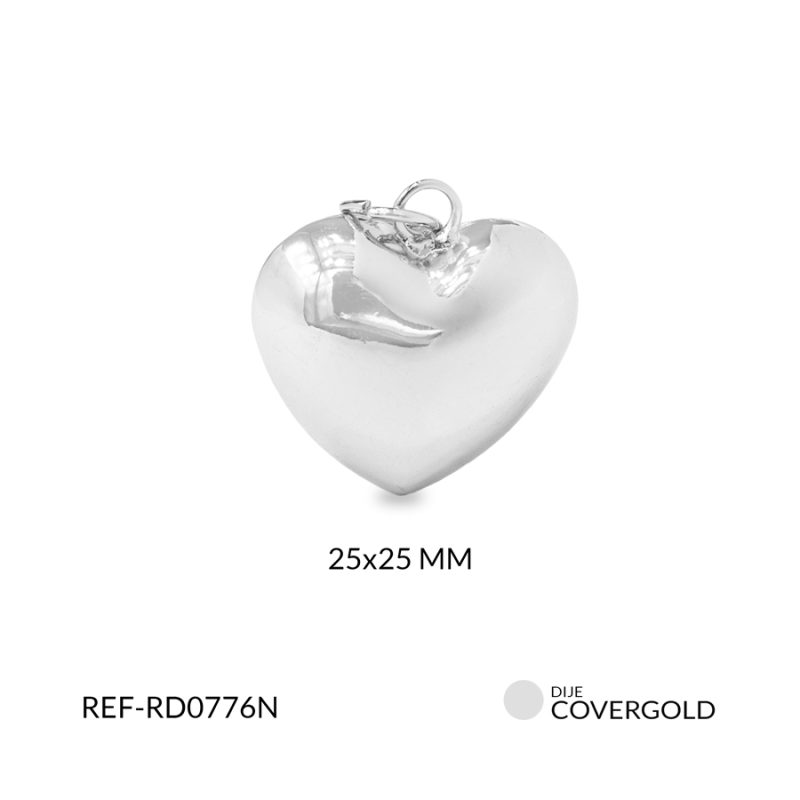 Dije covergold corazon inflado 25 x 25 mm / x unidad / Ref-RD0776N