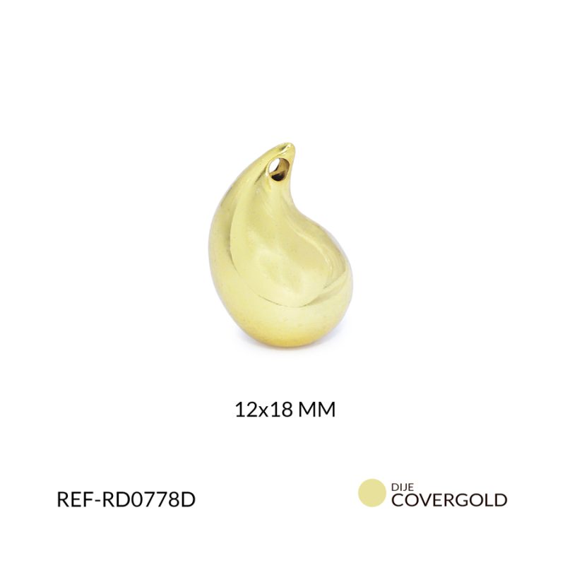 Dije chunky covergold lagrima dorado 12x18mm / x unidad / Ref-RD0778D / Ref-RD0778D