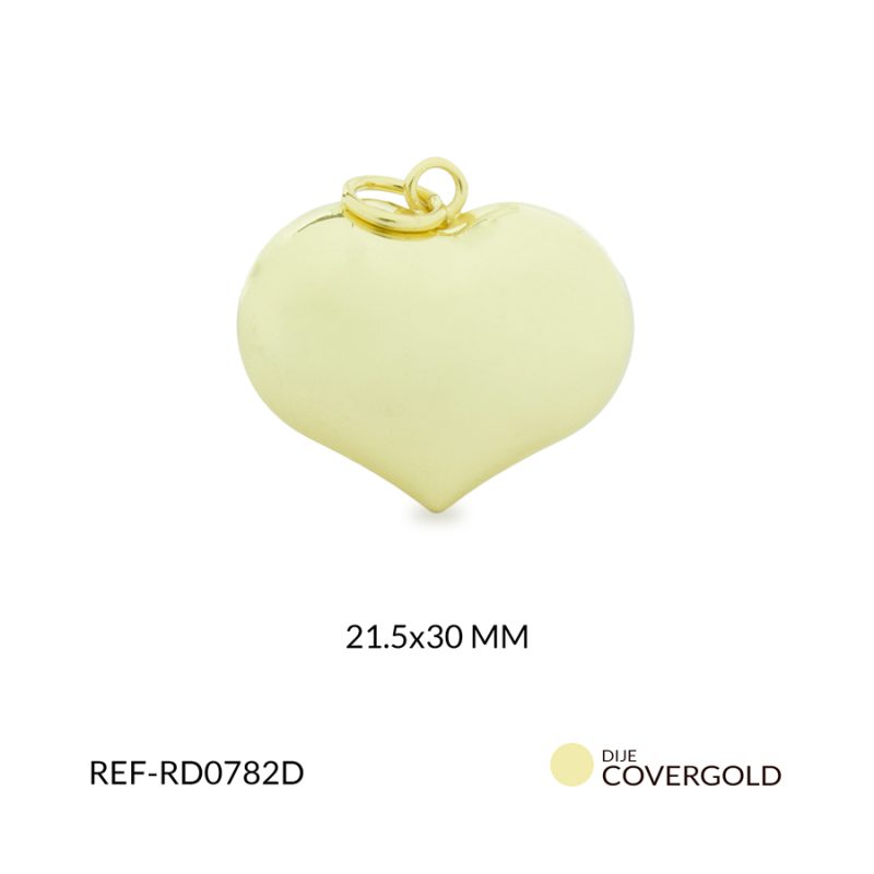 Dije covergold corazón chunky 21.5 x 30 mm / x unidad / ref:RD0782D