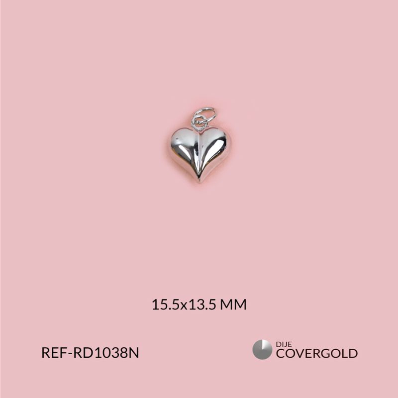 Dije covergold corazón inflado 15.5x13.5mm / x unidad / Ref-RD1038N / Ref-RD1038N