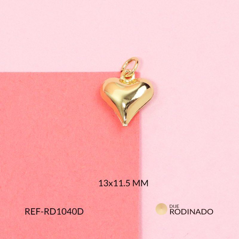 Dije covergold corazón inflado 13x11.5mm / x unidad / Ref-RD1040D / Ref-RD1040D