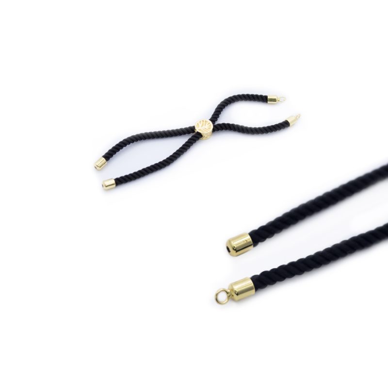 Extensión rodinado cordón negro para pulsera x und / Ref-11198D15
