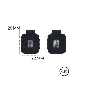 28ESCAPULARIO CUERO 28 X 22 MM / color negro / PAQUETE X 10 UNI / REF - 7442NN / ref-7442NN