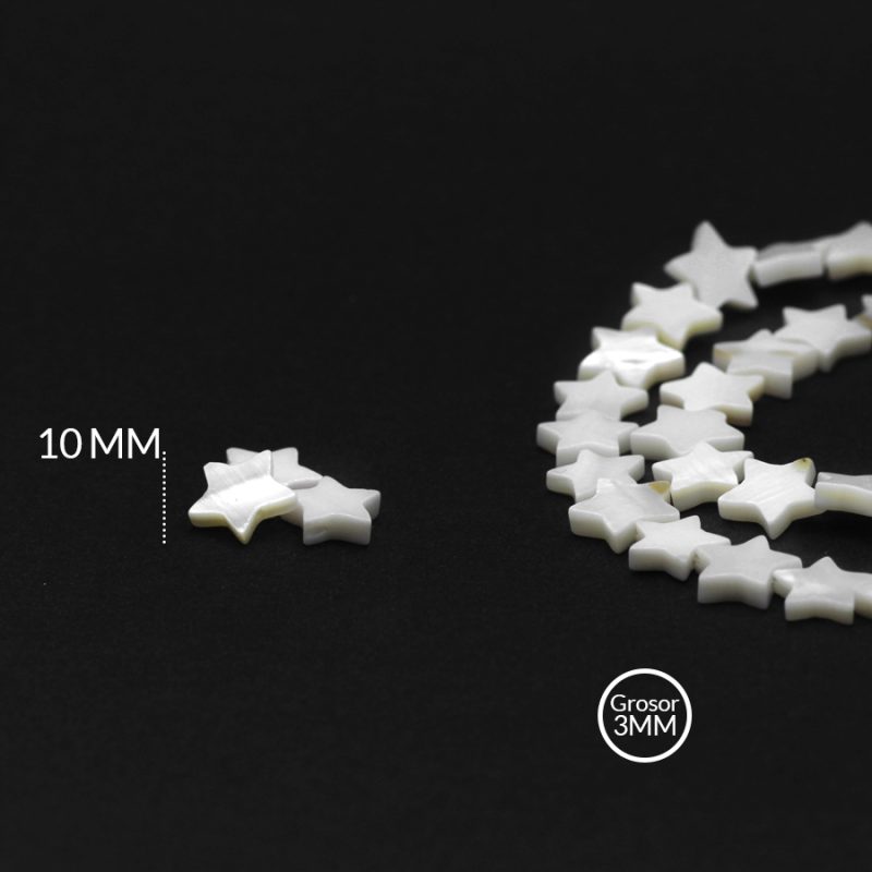 NACAR ESTRELLA 10MM / color blanco / X SARTA / REF - NC0000 / ref- NC0000