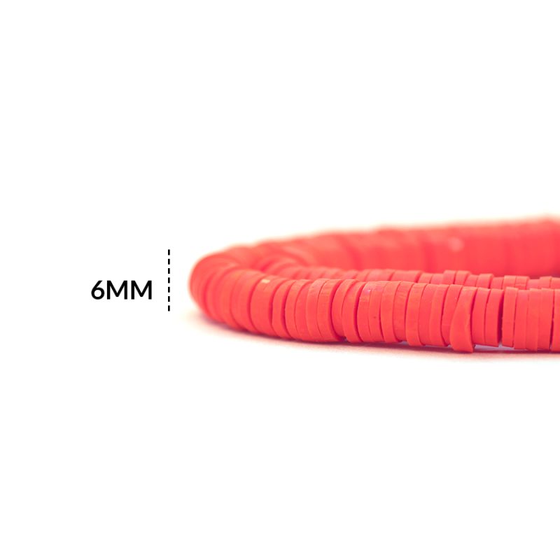 FIMO DISCO ROJO 6MM / x sarta de 39 cm aprox / REF-0173C95 / REF-0173C95